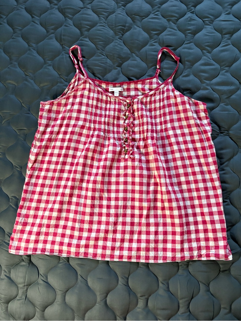 GAP Red and White Gingham Spaghetti Strap Top